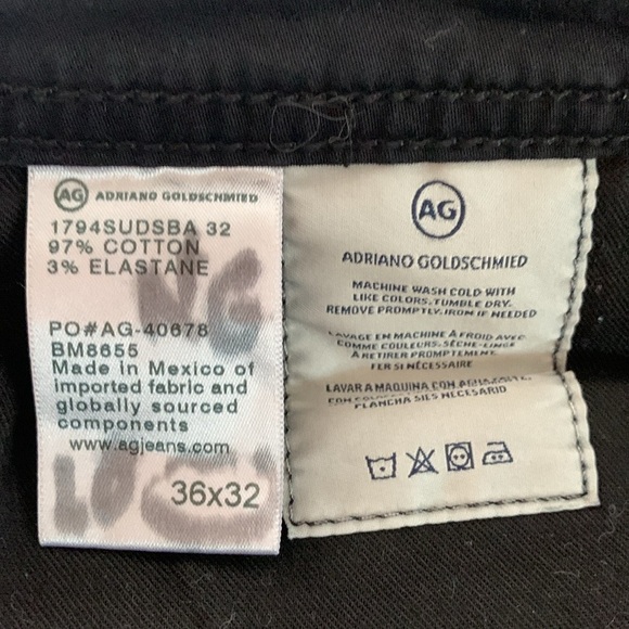 Ag Adriano Goldschmied “The Everett Slim Straight” Black Stretch 5 Pkt Style - Picture 10 of 10